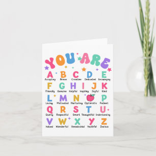 Carte Vous Êtes Lettres Alphabet Apprendre Abcs Inspirat