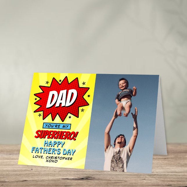 Carte Vous êtes ma Fête des pères papa super-héros Photo (Créateur téléchargé)