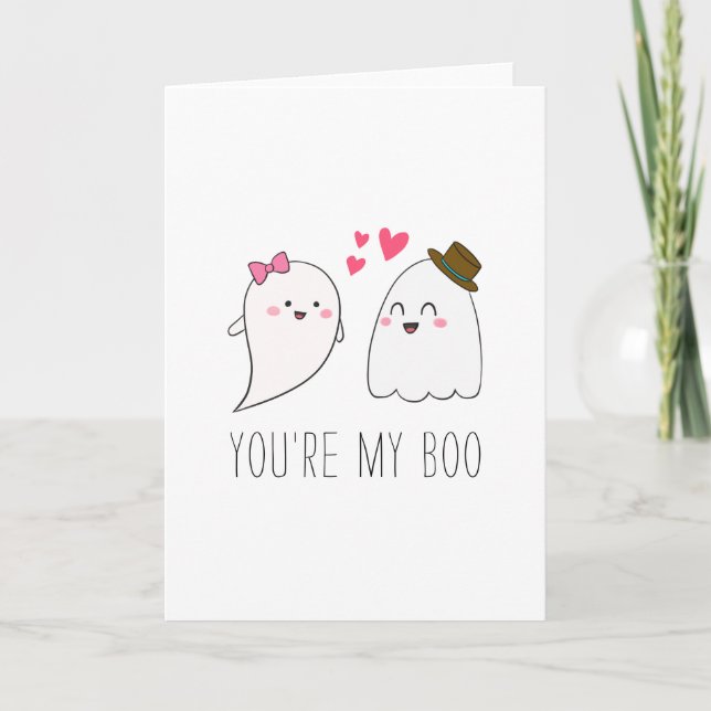 Carte Vous êtes mon Boo Halloween Kawaii Ghost Cute (Devant)