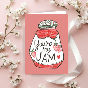 Carte VOUS ÊTES MON JAM Illustration fraise Amour person