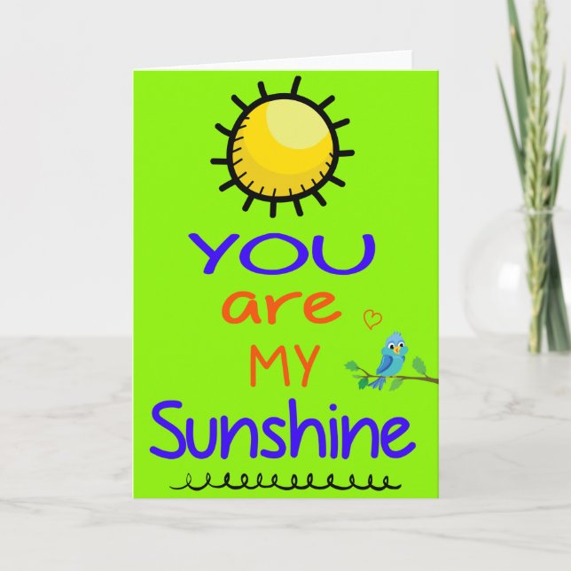 Carte Vous êtes mon soleil - mots d'encouragement (Devant)