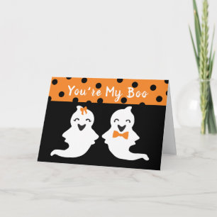 Carte Vous êtes My Boo Cute Ghost Halloween Pois