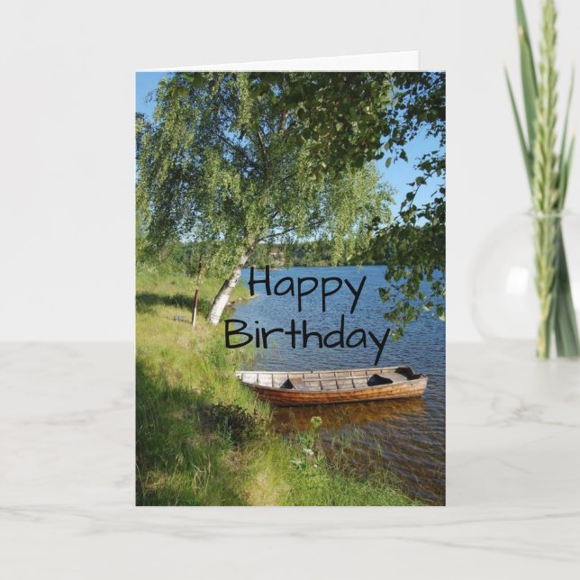 CARTE VOUS ÊTES SOUHAITÉ "UNE JOURNÉE AU LAC" POUR ANNIV (Devant)