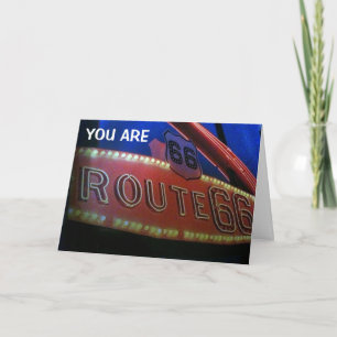Carte VOUS ÊTES UN CLASSIQUE-50ème, COMME RT. 66!