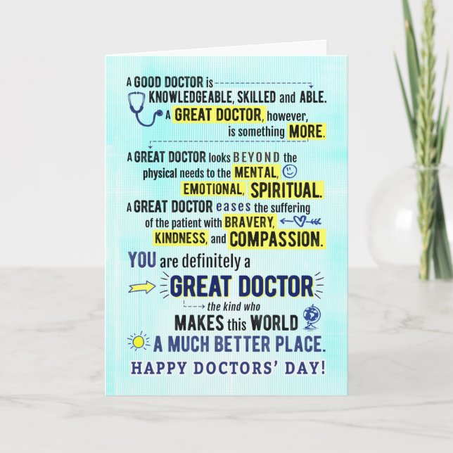 Carte Vous êtes un grand docteur, faire du monde un meil (Devant)