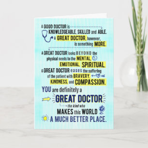 Carte Vous êtes un grand docteur, faire du monde un meil