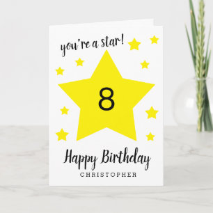Carte Vous êtes une étoile 8ème anniversaire