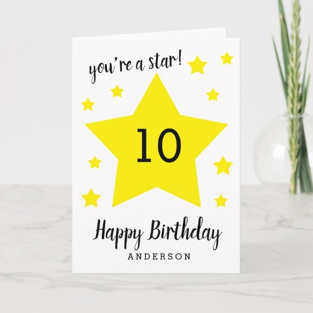 Carte Vous êtes une star 10e anniversaire (Devant)