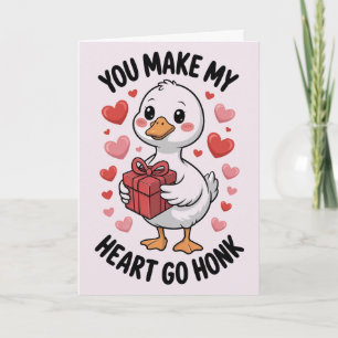 Carte Vous faites battre mon cœur de joie Goose drôle Sa