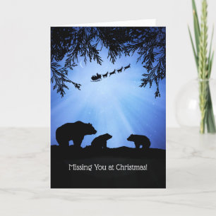 Carte Vous manquez à Noël avec des ours mignons