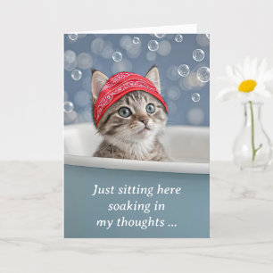 Carte Vous manquez Cute Kitten Chat dans un bain de bull