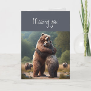 Carte Vous Manquez Merveilleux Hugs Ours Animal