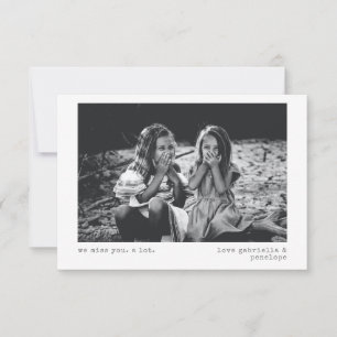 Carte Vous Manquez Moderne Minimaliste Photo Personnalis