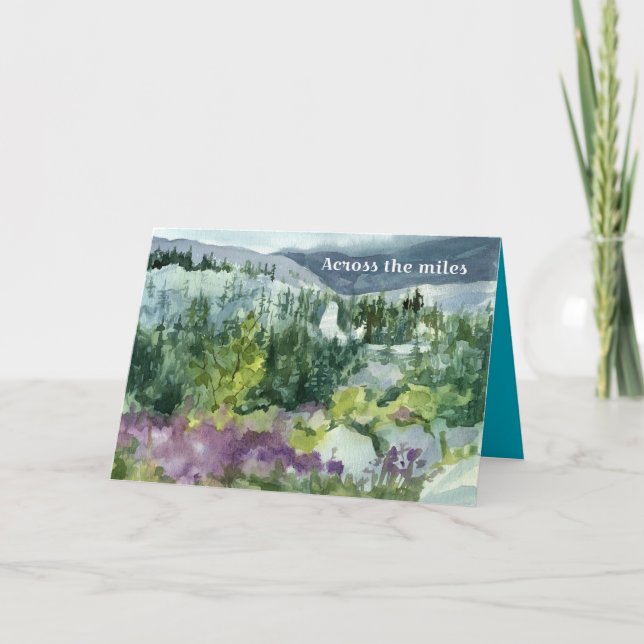 Carte Vous manquez sur Fête des pères Paysage Aquarelle (Devant)