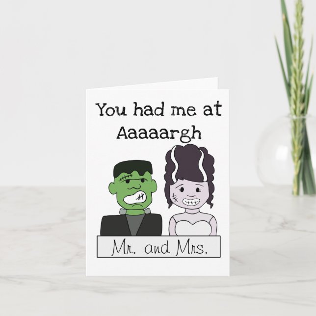 Carte Vous m'avez eu chez Aaaargh Frankenstein et jeune (Devant)