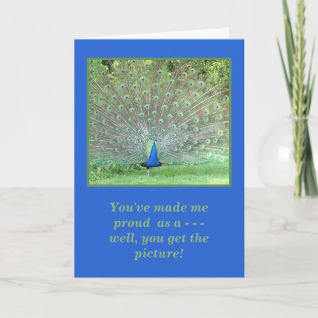 Carte "Vous m'avez rendu fier comme paon"/PHOTO PEACOCK (Devant)