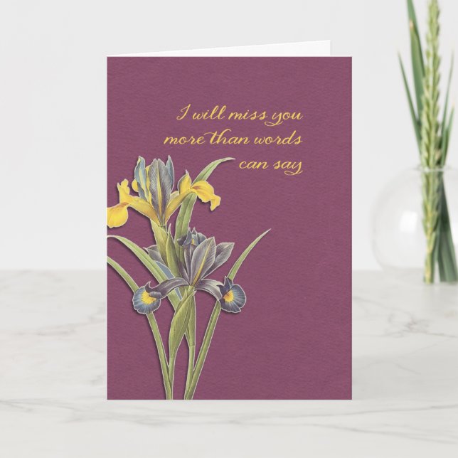 Carte Vous me manquerez, hospice, dernier adieu (Devant)