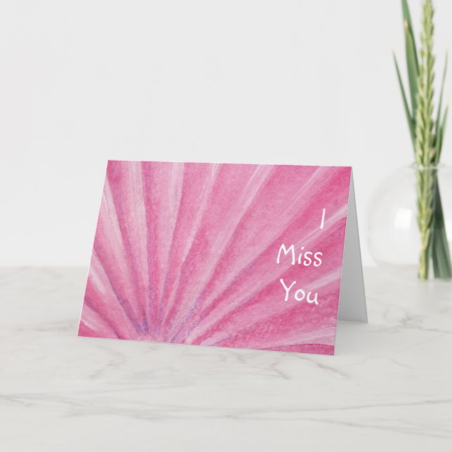 Carte Vous Me Manquez Pink Seashell Texte Personnalisé (Devant)