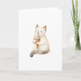 Carte Vous méritez un Chat Moment Sucré avec un cône de 