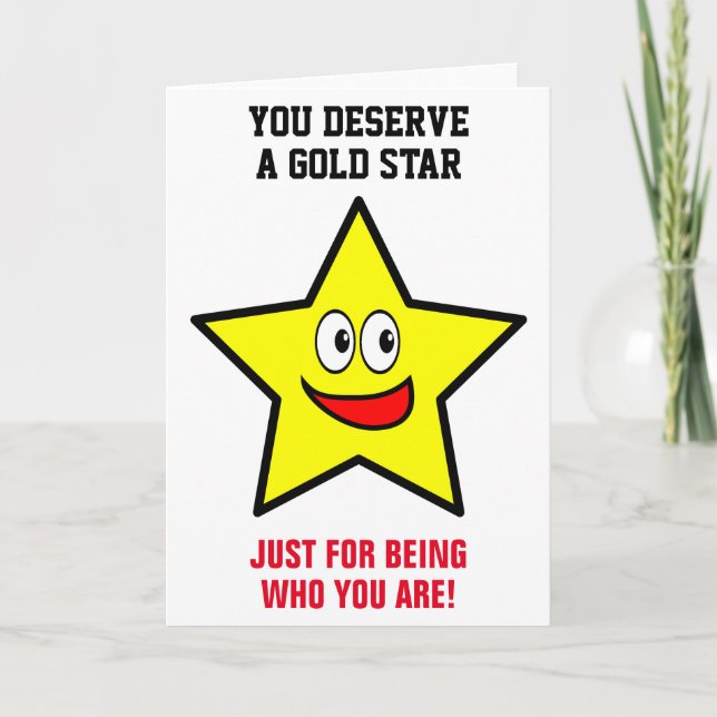 Carte Vous méritez un Gold Star Amour et Appréciation (Devant)