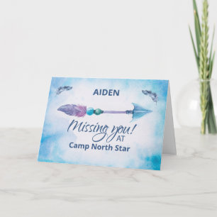 Carte Vous nous manquez au Camp Custom Name Flèche