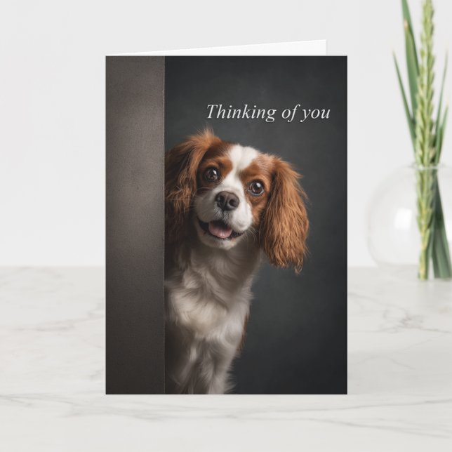 Carte Vous pensant Cavalier Spaniel (Devant)