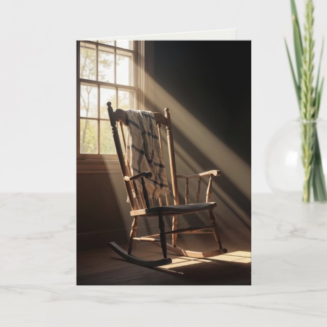 Carte Vous pensant Chaise à Bascule Vide (Devant)