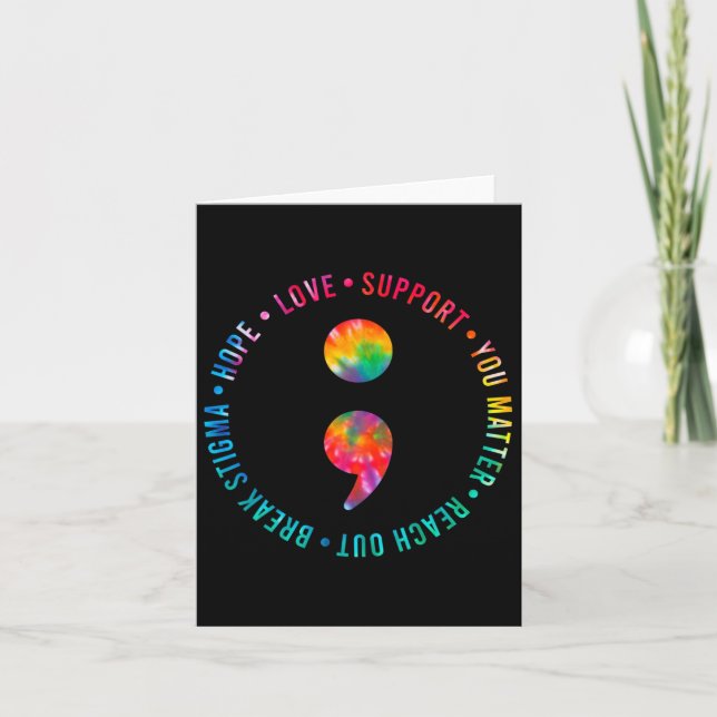 Carte Vous Problème Semicolon Prévention Suicide Sensibi (Devant)