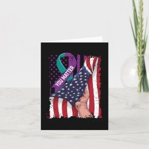 Carte Vous Problème Turquoise Et Violet Ribbon Suicide