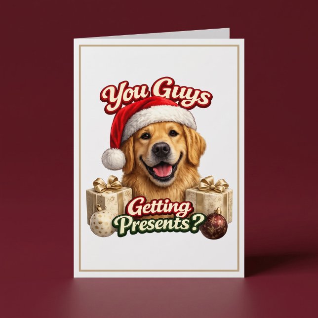 Carte Vous Recevez des Cadeaux ? Chien Drôle de Noël (Créateur téléchargé)
