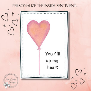 Carte Vous Remplissez Mon Cœur – Saint-Valentin Aquarell