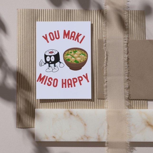 Carte Vous rendre Maki Miso heureux – Jeu de mots drôle  (Créateur téléchargé)