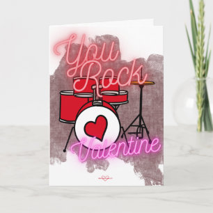 Carte Vous Rock Drum Set Valentine's Day Card