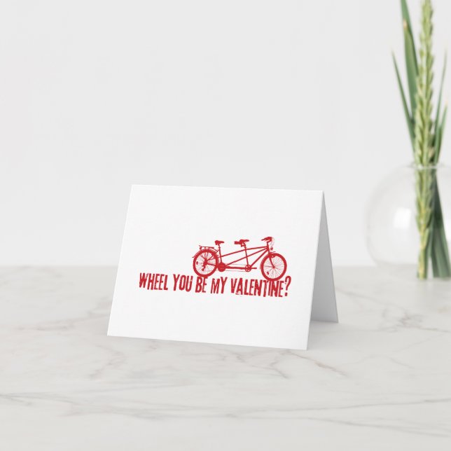 Carte Vous serez ma Saint-Valentin Bicyclette Saint-Vale (Devant)