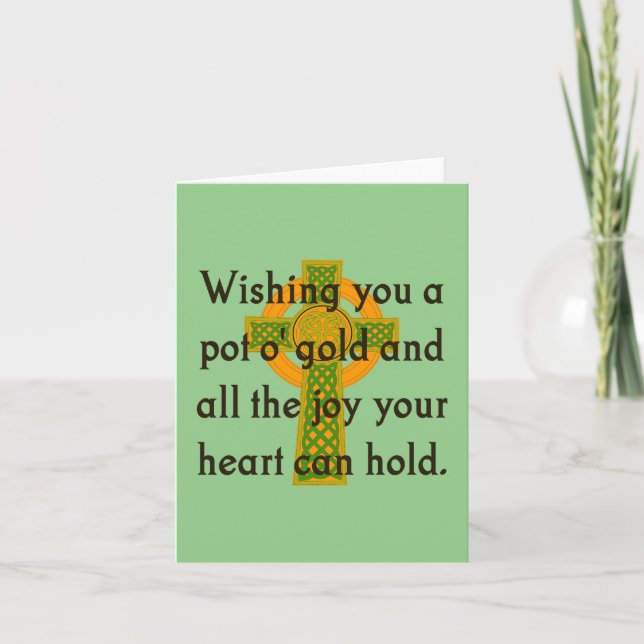 Carte Vous souhaitant un Pot D'Or - Citation Irlandaise  (Devant)
