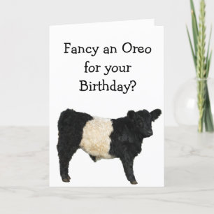 Carte Vous voulez un Oreo ? Vache galloway ceinturée