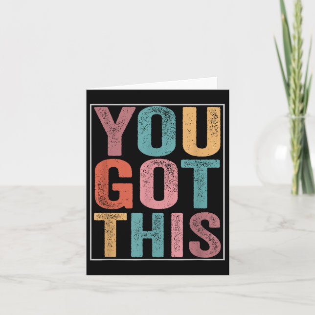 Carte Vous Y Arrivez Design De Jour De Test Motivationne (Devant)