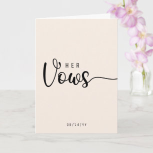 Carte Vows Mariage minimaliste moderne