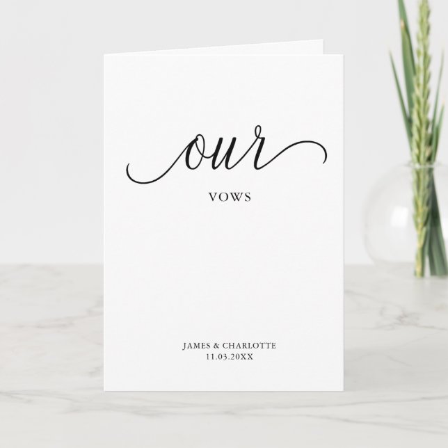 Carte Vows Minimale Script Vow Card (Devant)