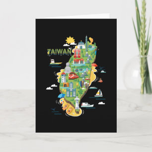 Carte Voyage autour de l'Asie Taïwan Taipei Vacances en 