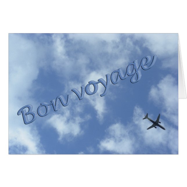 Carte Voyage Bon Voyage Avion (Devant horizontal)