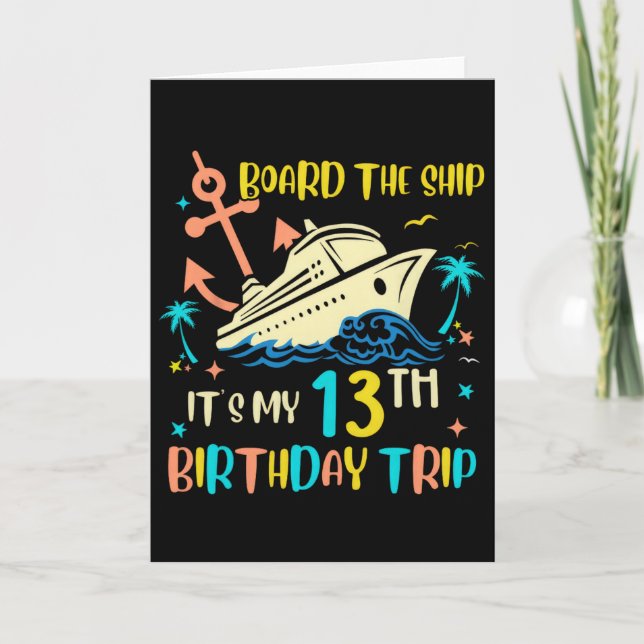 Carte Voyage de croisière pour 13 ans d'anniversaire Vac (Devant)