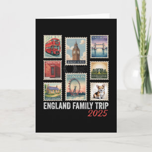 Carte Voyage de Famille Angleterre 2025 Timbre-Poste Lon
