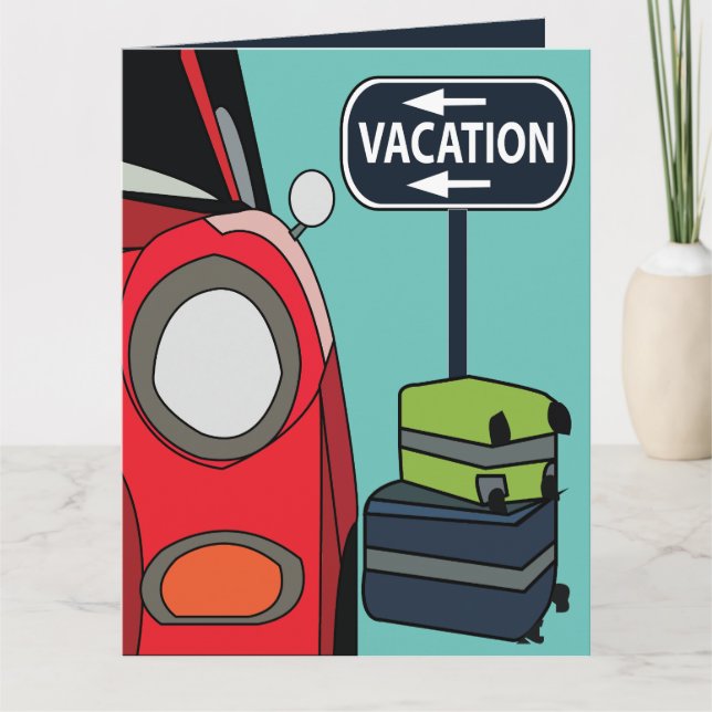Carte Voyage de route Salutation de vacances (Devant)