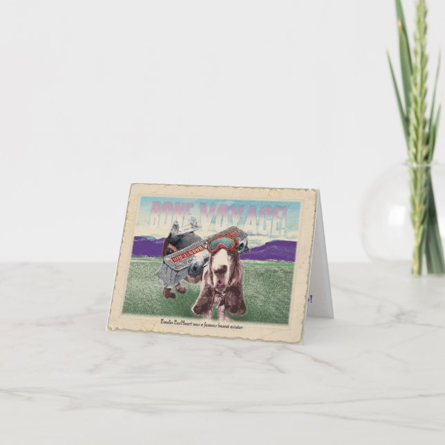 Carte Voyage d'os ! : Salutations de voyage de basset (Devant)