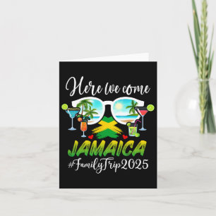 Carte Voyage en famille drôle assorti Jamaïque 2025 Noir