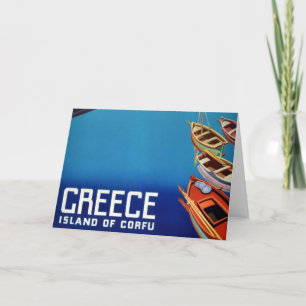 Carte Voyage en Grèce vintage - Île de Corfou