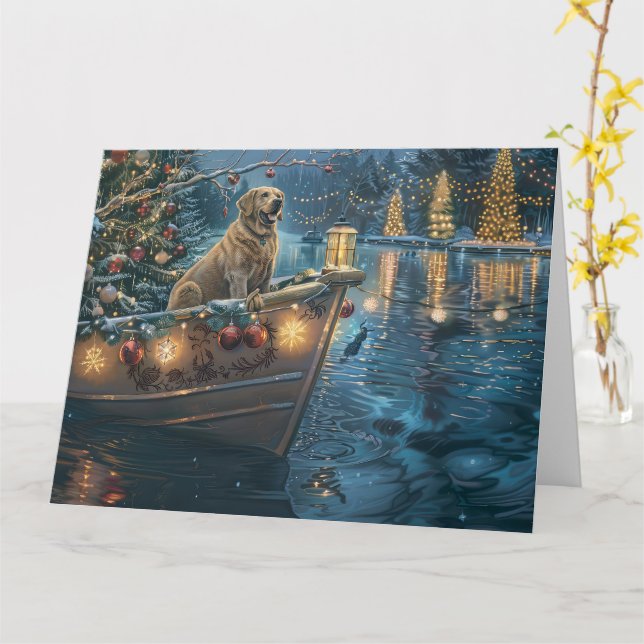 Carte Voyage festif de Noël au Labrador (Fleur jaune)