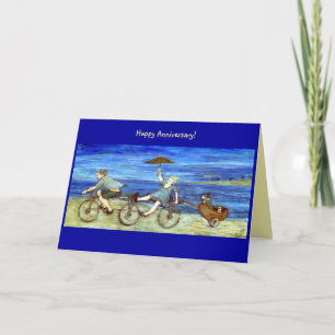 Carte Voyage par Tandem Bicycle Anniversaire