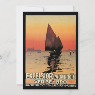 Carte Voyage Vintage, Bateaux au Excelsior Palace Venise